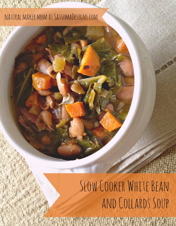 Slow Cooker White Bean and Collards Soup (gluten free)
