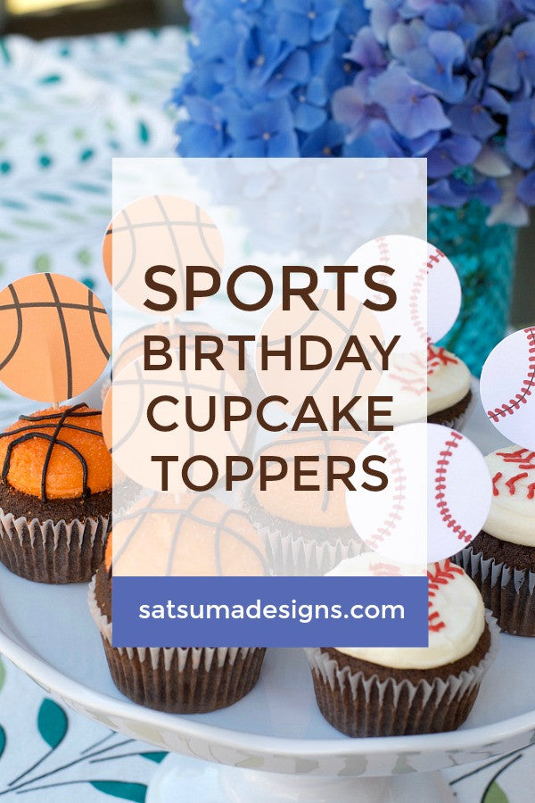 Sports Birthday Cupcake Toppers