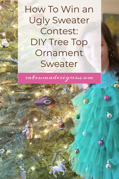 How To Win an Ugly Sweater Contest: DIY Tree Top Ornament Sweater