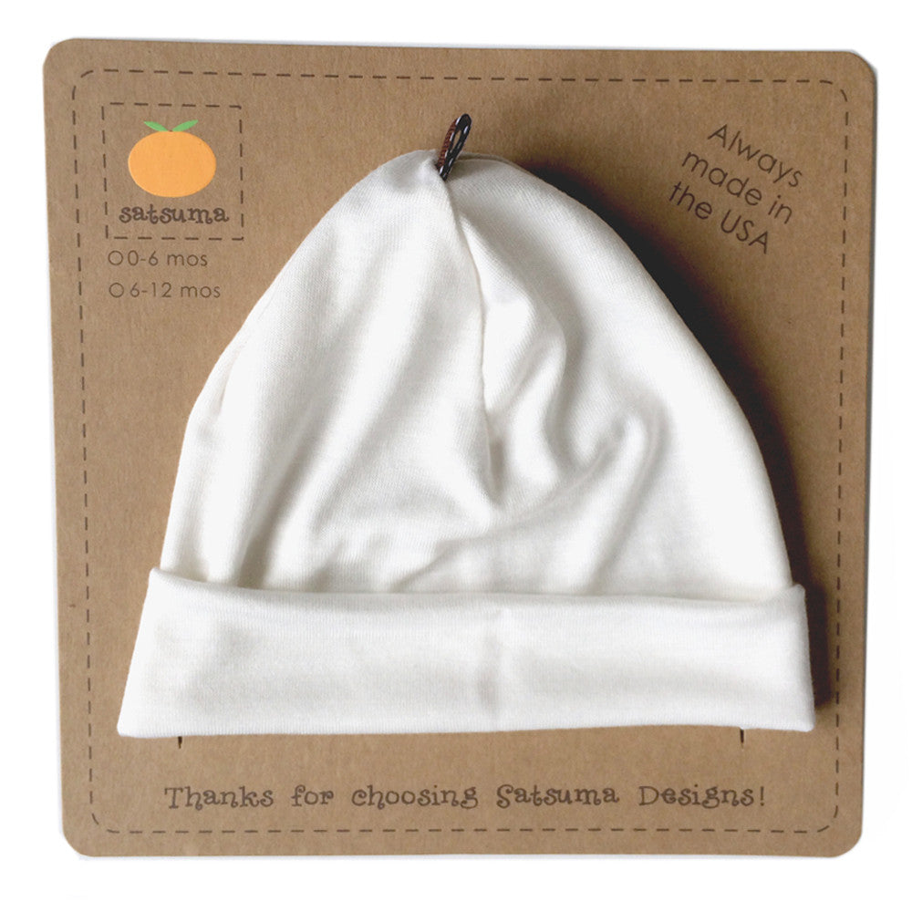 Bamboo rayon knit hat for baby in natural color