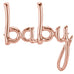 Baby Script Foil Balloon in rose gold