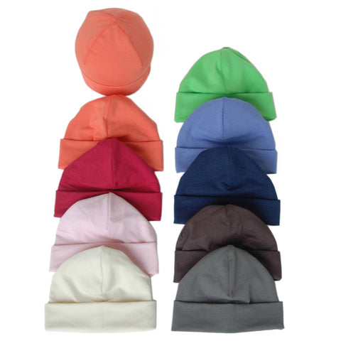 Bamboo rayon knit baby hat in 9 color choices - made in Seattle